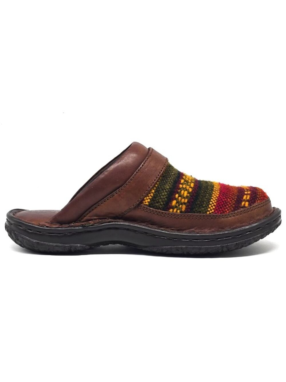 FINAL PRICE Born Multicolored Woven Fabric Printed Leather Slip-on Clogs Women 7 - Picture 8 of 12